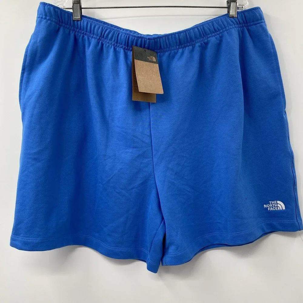 The North Face‎ Fleece Shorts Mens XXL Blue Simple Logo Relaxed Fit NF0A81TYLV6